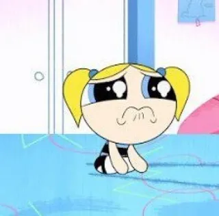 😫 Bubbles The Powerpuff Girls Desenho animado, Fofo, Lindinha, Triste, As Meninas Superpoderosas telegram sticker