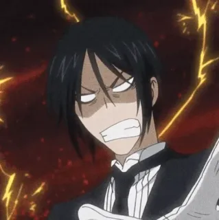 ⛓ Sebastian Michaelis Black Butler 动漫, 恶魔, 管家, 塞巴斯蒂安·米卡利斯, 黑执事, 生气 telegram sticker