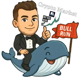 🐋 Crypto Market
WE ARE HERE
BULL RUN cripto, mercado, bull run, inversión, ballena, dibujo animado telegram sticker