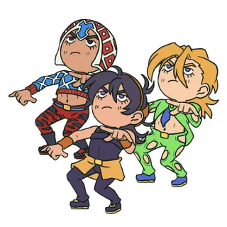 😤 JoJo's Bizarre Adventure anime, manga, jojo, personnages, chibi, pose telegram sticker