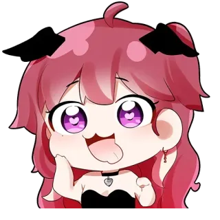 💗 อนิเมะ, การ์ตูน, จิบิ, คาวาอิ, น่ารัก, ผมสีชมพู, สีหน้า, สติกเกอร์ telegram sticker