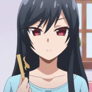 📗 anime, meisje, zwart haar, personage, illustratie telegram sticker