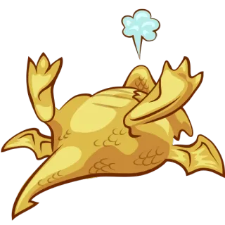 💀 drago, esausto, cartone animato, giallo, fantasy whatsapp sticker