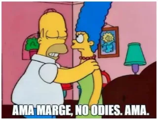 ❤️ Homer Simpson The Simpsons AMA MARGE, NO ODIES. AMA. The Simpsons, Marge Simpson, Homer Simpson, Cartoon, Animation, Love, Spanish telegram sticker