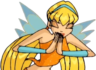 🙏 Stella Winx Club fada, desenho animado, magia, loira, winx telegram sticker