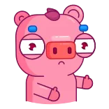 👍 pig, cartoon, middle finger, insulting, offensive, rude, gesture whatsapp sticker