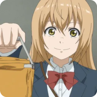 🙂 アニメガール, 制服, かわいい, 笑顔, アニメ, アニメーション telegram sticker