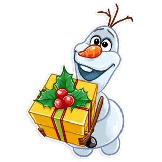 🎁 Olaf Frozen オラフ, アナと雪の女王, 雪だるま, ディズニー, クリスマス, プレゼント telegram sticker