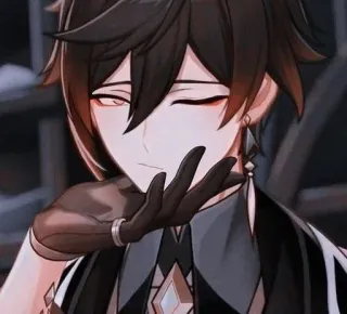 🍵 Zhongli Genshin Impact Anime, Gra, Genshin Impact, Zhongli, Postać, Fantasy, Przystojny telegram sticker