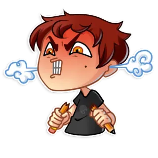 😡 arrabbiato, cartone animato, turbato, frustrato, stress, infastidito telegram sticker