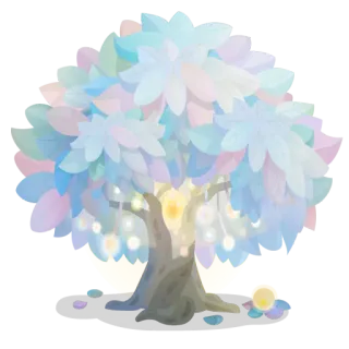 🎉 tree, pastel, light, dreamy, watercolor, whimsical telegram sticker