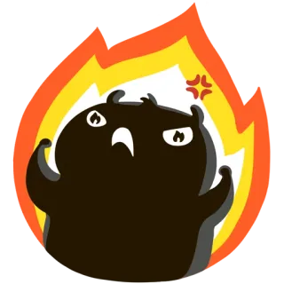😡 愤怒, 火, 卡通, 怪物, 情绪, 恼火 whatsapp sticker