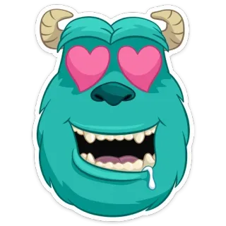 😍 Sully Monsters, Inc. Desenho animado, Monstro, Corações, Amor, Fofo, Sully, Monstros S.A., Monsters, Inc. telegram sticker