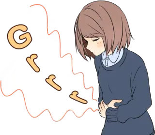 😖 Grrr anime girl, upset, cartoon, annoyed telegram sticker