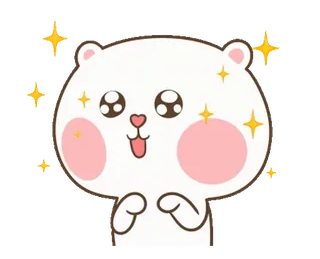 🤩 mignon, kawaii, ours, paillettes, dessin animé, autocollant whatsapp sticker