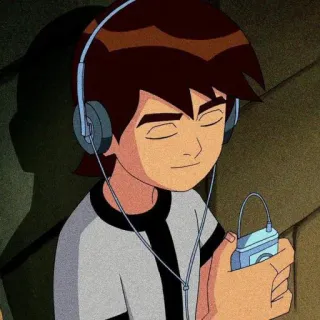 🎌 Ben Tennyson Ben 10 Cartoon, Character, headphones, Ben 10 telegram sticker
