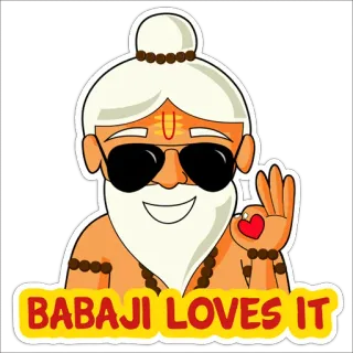 😍 BABAJI LOVES IT babaji, Cartoon, Liebe, Sticker, Figur telegram sticker