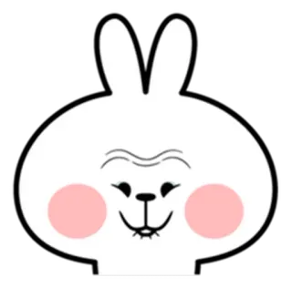 😌 lapin, mignon, animal, autocollant, lapinou, visage telegram sticker