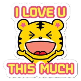 ❤️ I LOVE U
THIS MUCH tigre, amore, carino, espressione, adesivo, cartone animato telegram sticker