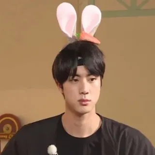 🐹 Jin K-Pop, Sänger, Hasenohren, Karotte, Idol telegram sticker
