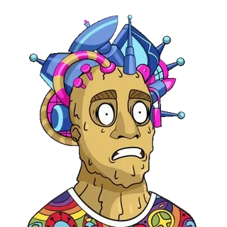 😧 sztuka cyfrowa, naklejka, postać, futurystyczny, abstrakcyjny telegram sticker