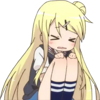 😣 anime, carino, ragazza, cartoni animati, emotivo telegram sticker