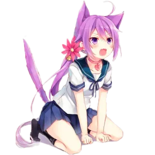 😿 Anime, Katzenmädchen, Schuluniform, Manga, Kawaii telegram sticker