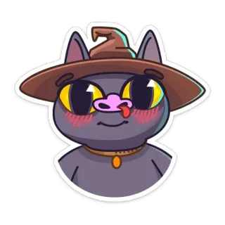 🤧 gato, mago, halloween, adesivo, fofo, desenho animado whatsapp sticker