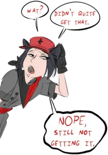 😒 WAT!
DIDN'T QUITE
GET THAT.
NOPE,
STILL NOT
GETTING IT, pregunta, confundido, anime, dibujos animados, diálogo whatsapp sticker