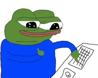 👍 Pepe the Frog Pepe, frog, internet meme, meme, typing telegram sticker