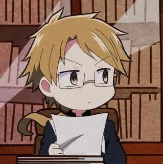 💛 animé, personnage, dessin animé, lunettes telegram sticker