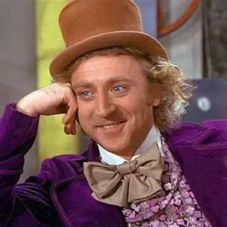 🤠 Willy Wonka Willy Wonka and the Chocolate Factory Willy Wonka, Gene Wilder, fabbrica di cioccolato, film, meme telegram sticker
