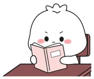 🌟 lectura, lindo, enojado, dibujos animados, personaje, libro telegram sticker