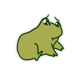 🥺 frog, cute, animal, amphibian, sticker, cartoon, green telegram sticker