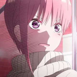 🦊 Anime, Chica, Sonrojo, Pelo rosa, Lindo, Dibujos animados, Expresión telegram sticker