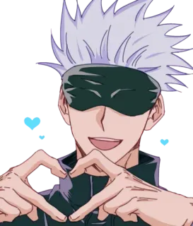 ♥️ Satoru Gojo Jujutsu Kaisen Anime, Gojo, Satoru Gojo, Jujutsu Kaisen, Anime Charakter, Herz Hände whatsapp sticker