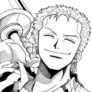 😄 Zoro One Piece 조로, 원피스, 애니메이션, 만화, 검, 해적 telegram sticker
