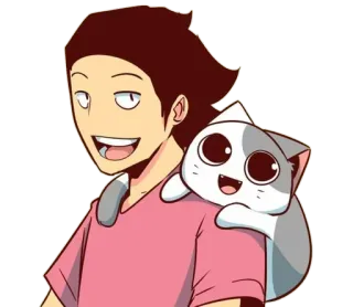 😸 การ์ตูน, แมว, สัตว์เลี้ยง, มิตรภาพ, น่ารัก, คาวาอิ, มีความสุข whatsapp sticker