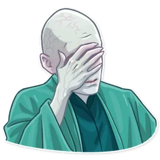 🤦‍♂ Voldemort Harry Potter harry potter, voldemort, wizard, magic, sorcerer, dark lord telegram sticker