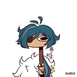 🐾 Kaeya Genshin Impact Anime, Desenho animado, Video game, Personagem, Kaeya Alberich, Genshin Impact telegram sticker