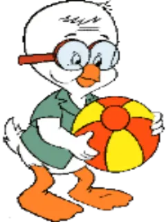 ⚽ dessin animé, canard, ballon de plage, lunettes, oiseau, animal whatsapp sticker