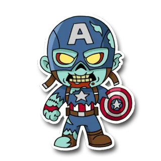 🧟‍♂ Captain America Captain America, zombie, marvel, superhero, comic, undead telegram sticker