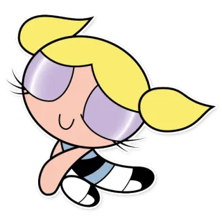 🥰 Bubbles The Powerpuff Girls cartone animato, supereroe, ragazza, bionda telegram sticker