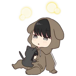 😳 Anime, Chibi, Lucu, Anjing, Kucing, Kartun telegram sticker