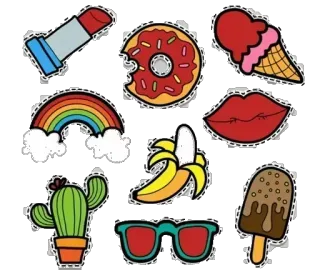 🍻 sticker, regenbogen, lippenstift, donut, eis, banane, kaktus, sonnenbrille telegram sticker