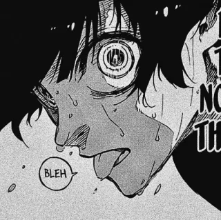 👹 BLEH anime, manga, sweat, tired, exhausted whatsapp sticker