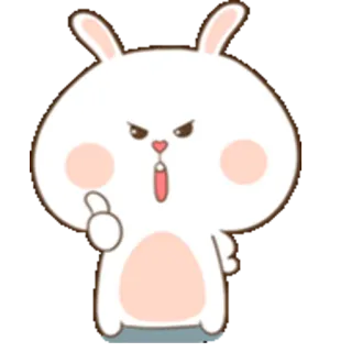 😠 Hase, wütend, verärgert, Cartoon, Illustration, süß telegram sticker