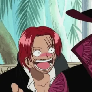 🍁 Shanks One Piece アニメ, 漫画, ワンピース, シャンクス, カートゥーン, 海賊 telegram sticker