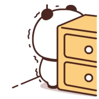 🍼 Panda, Mignon, Effrayé, Caché, Sticker telegram sticker