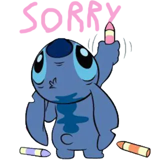 🐨 Stitch Lilo & Stitch SORRY Stitch, Lilo & Stitch, Cartoon, Cute, Apology telegram sticker